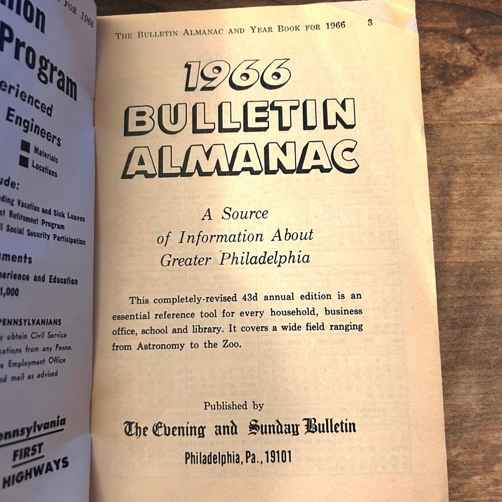 Book Bulletin Almanac 1966 Philadelphia Vintage Antiquarian Reference Philly - Picture 5 of 6
